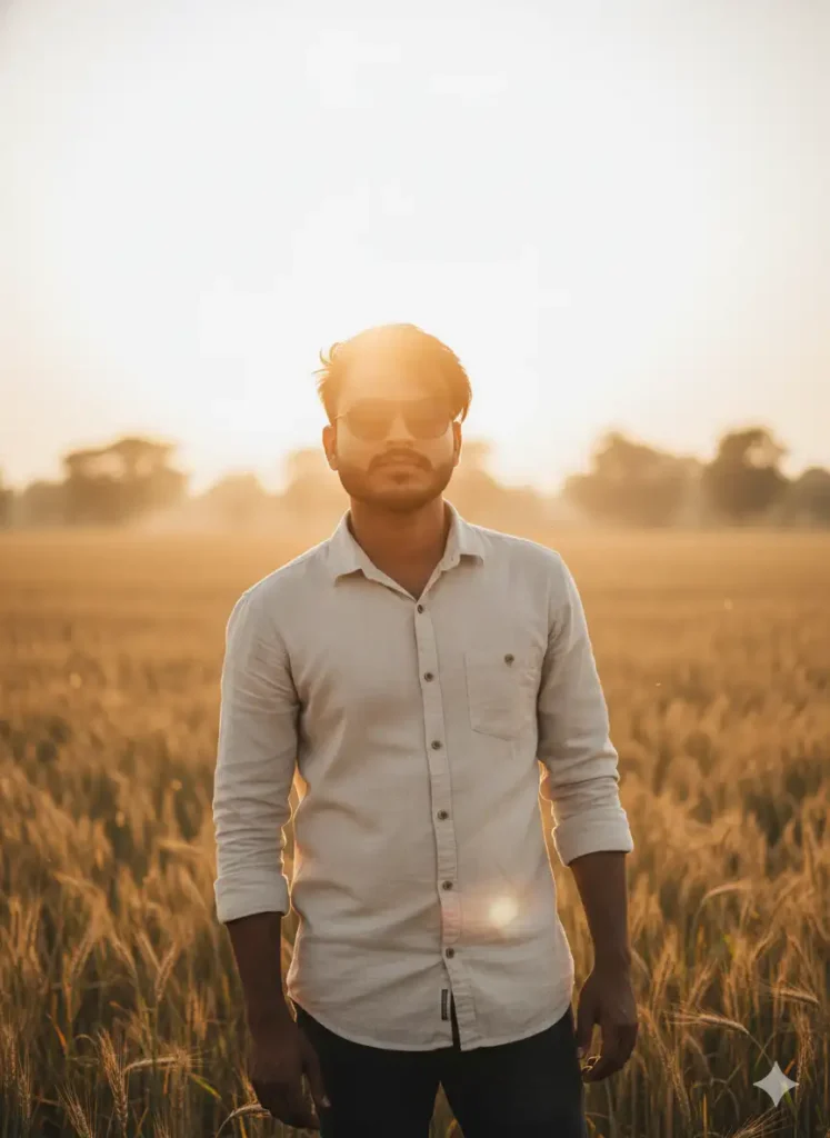 Golden Hour Portrait Sunset Aesthetic Gemini AI Photo Editing Prompts for Boys