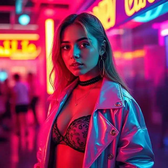 Neon Light Influencer Look