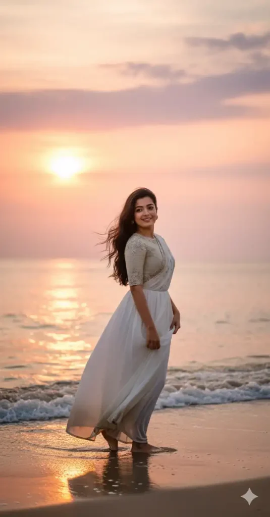 Gemini Photo Editing Prompts for Girl Sunset Beach Portrait Prompt
